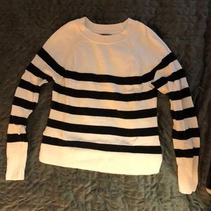 Banana Republic White with Black Stripes Sweater